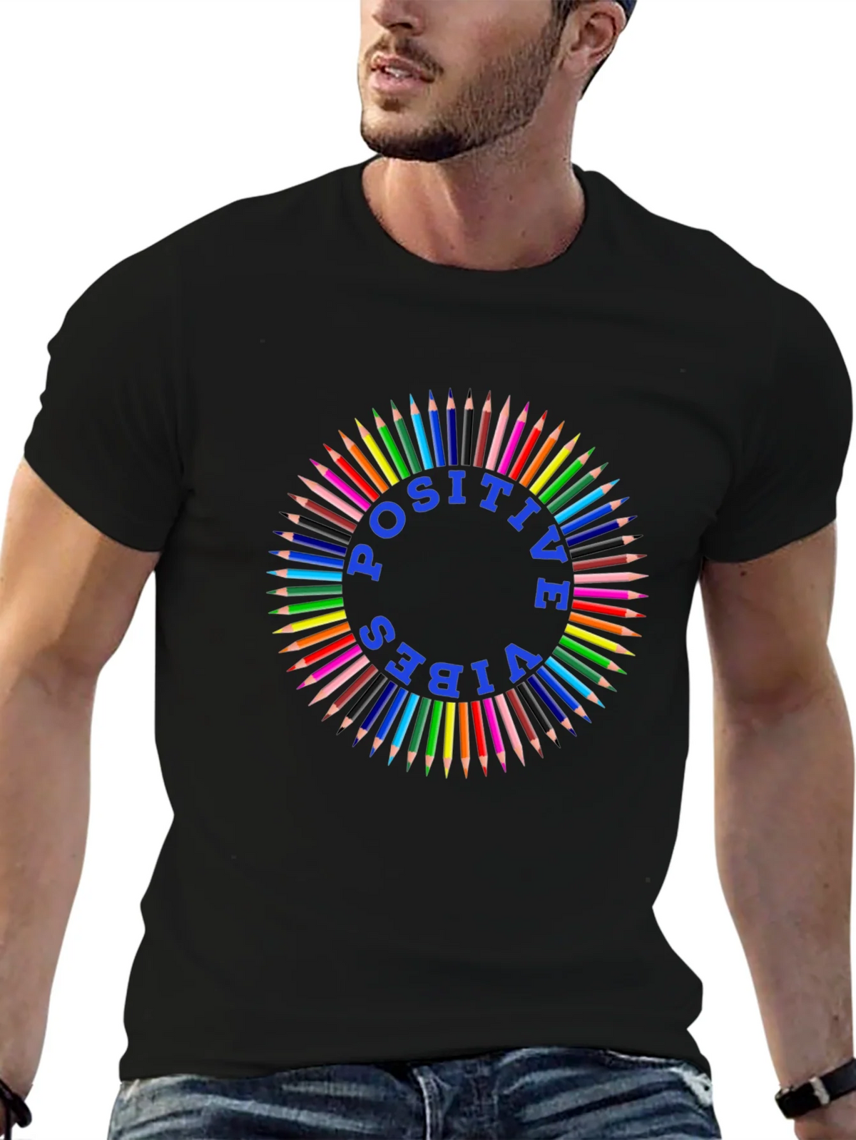Positive Vibes Colored Pencil Graphic Tee product image 4
