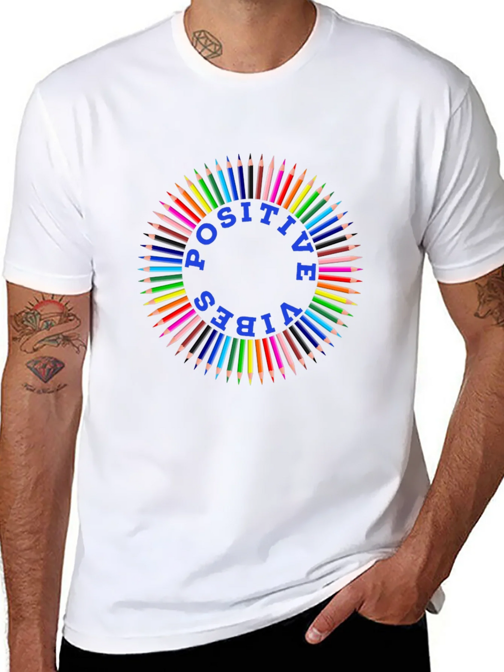 Positive Vibes Colored Pencil Graphic Tee product image 5