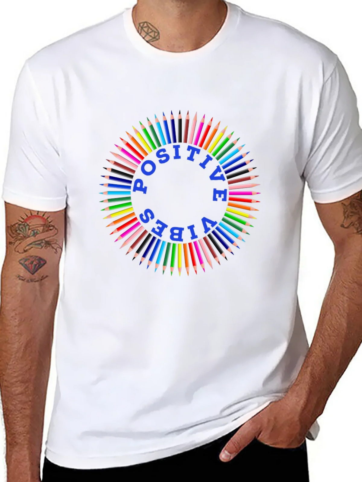 Positive Vibes Colored Pencil Graphic Tee product image 5