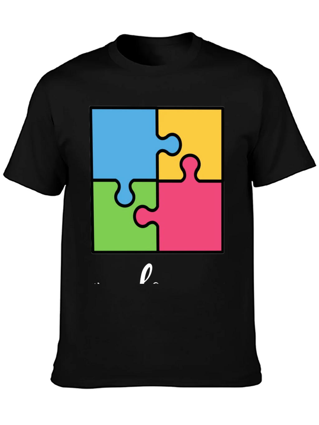 Autism Awareness Puzzle T-Shirt - Black Cotton Tee product image 3