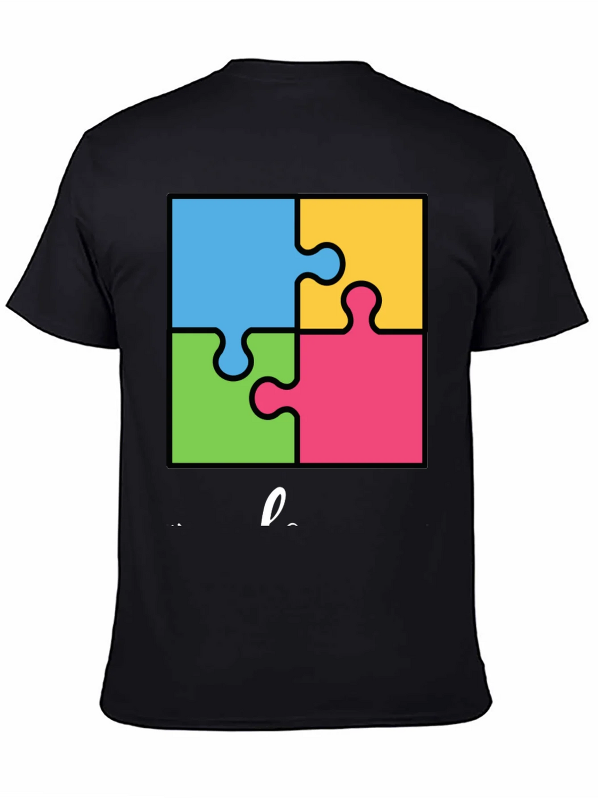 Autism Awareness Puzzle T-Shirt - Black Cotton Tee product image 4