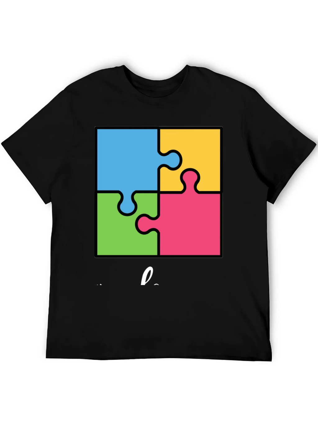 Autism Awareness Puzzle T-Shirt - Black Cotton Tee product image 5