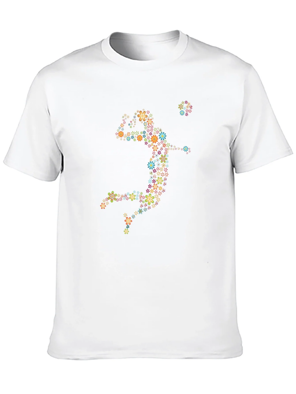 Floral Volleyball Player Graphic Tee - Black Cotton Shirt product image 4