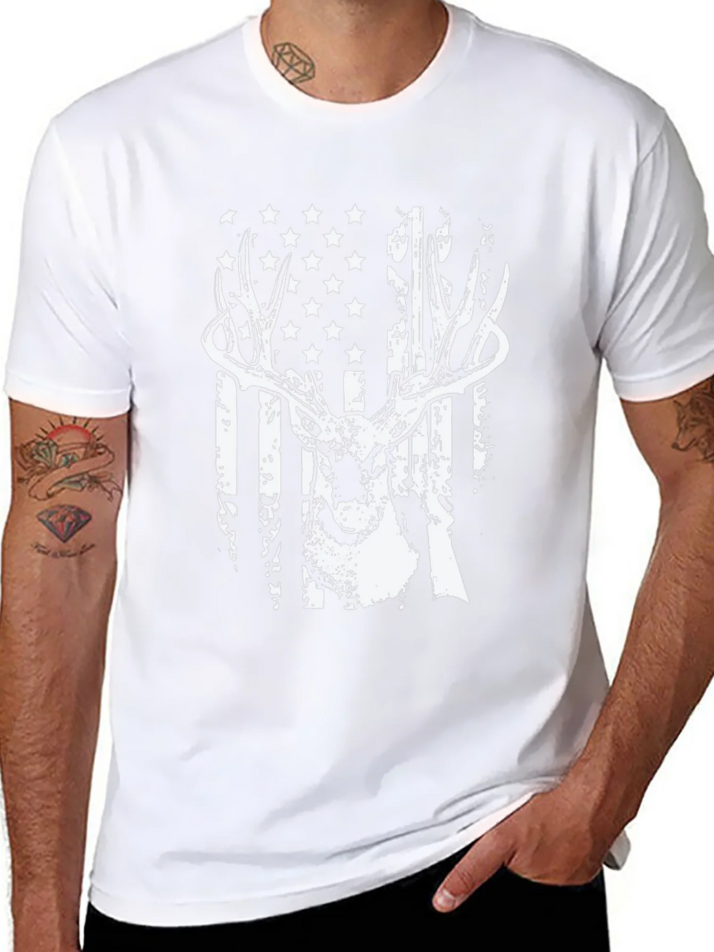 American Flag Deer Hunting T-Shirt product image 7