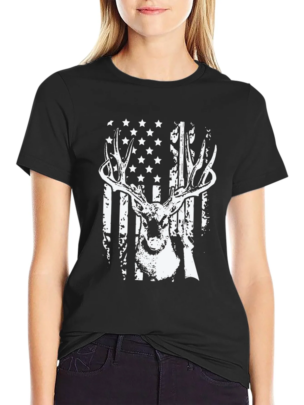 American Flag Deer Hunting T-Shirt product image 2