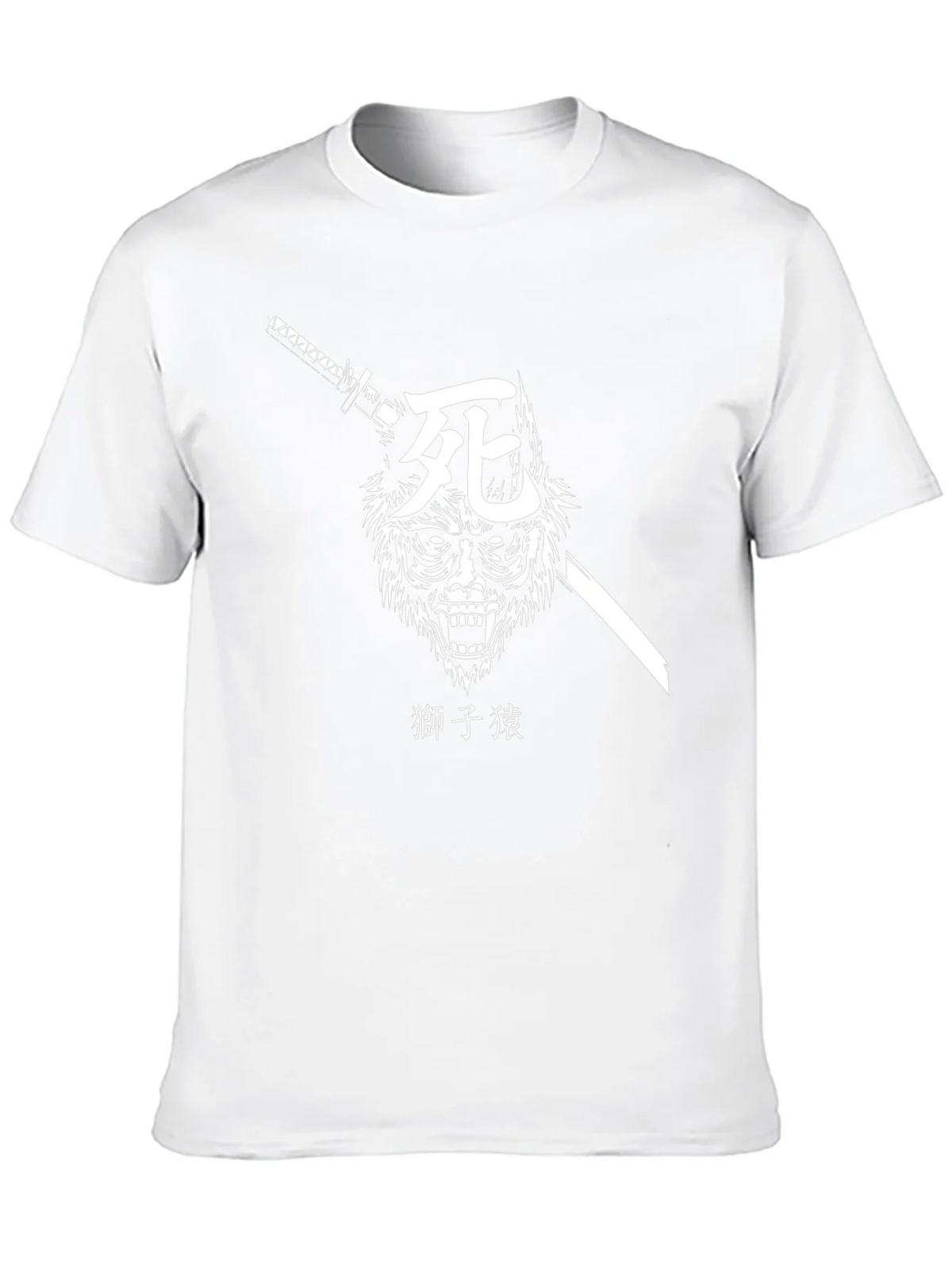 Samurai Wolf Graphic Tee - Black Cotton T-Shirt product image 9