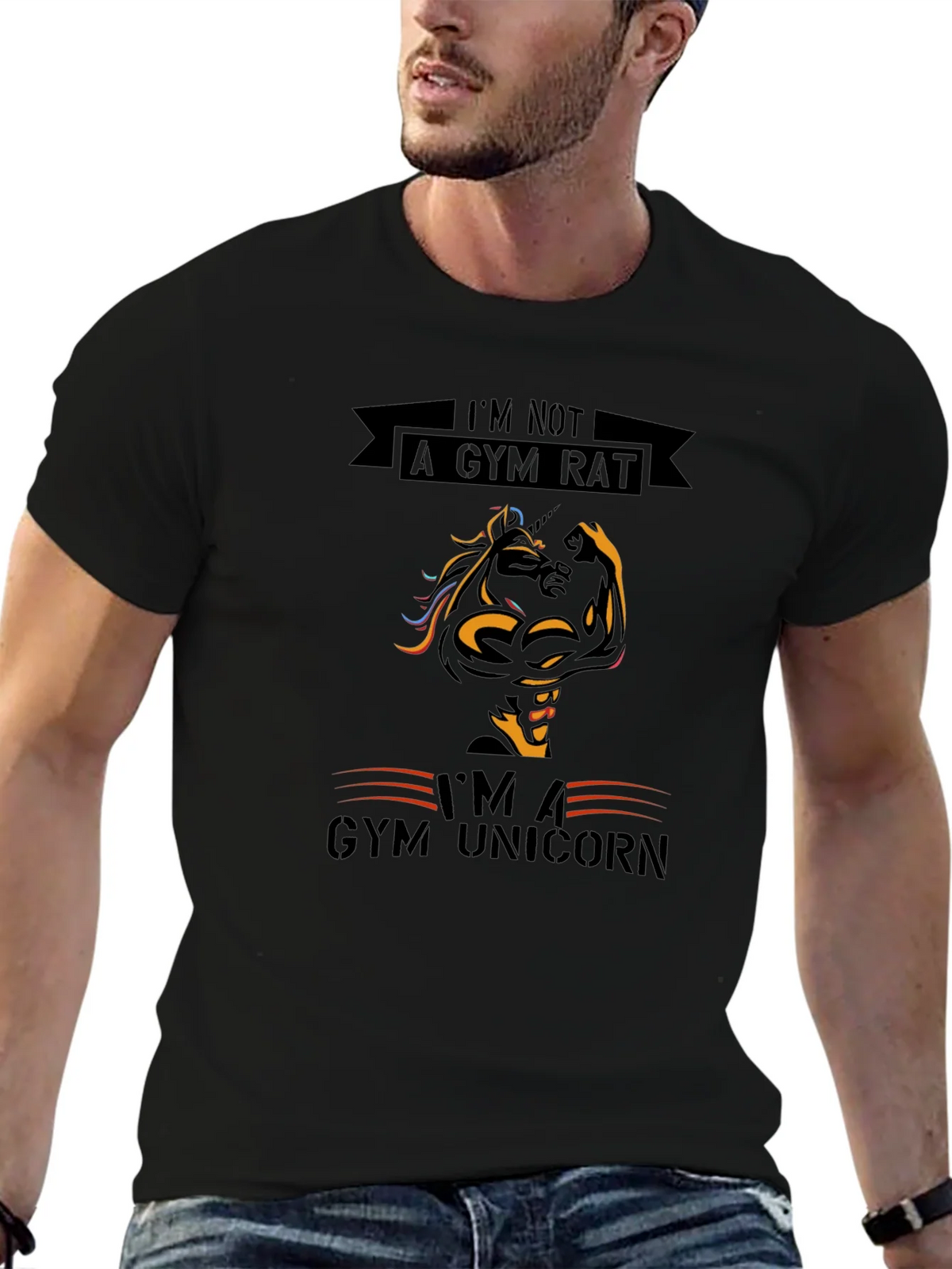 Gym Unicorn Graphic T-Shirt - Fitness Humor Tee product image 6