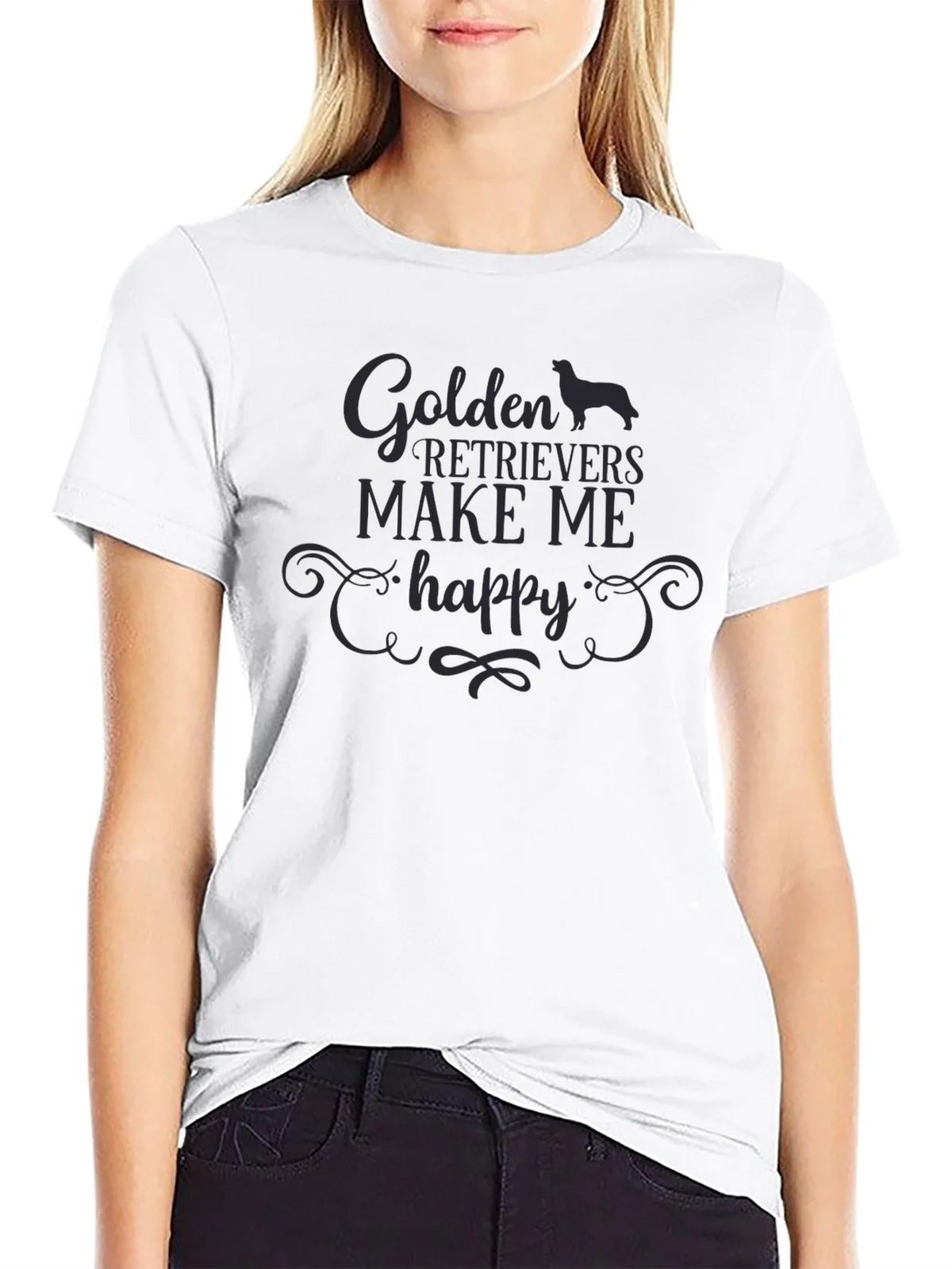 Golden Retrievers Make Me Happy T-Shirt product image 8