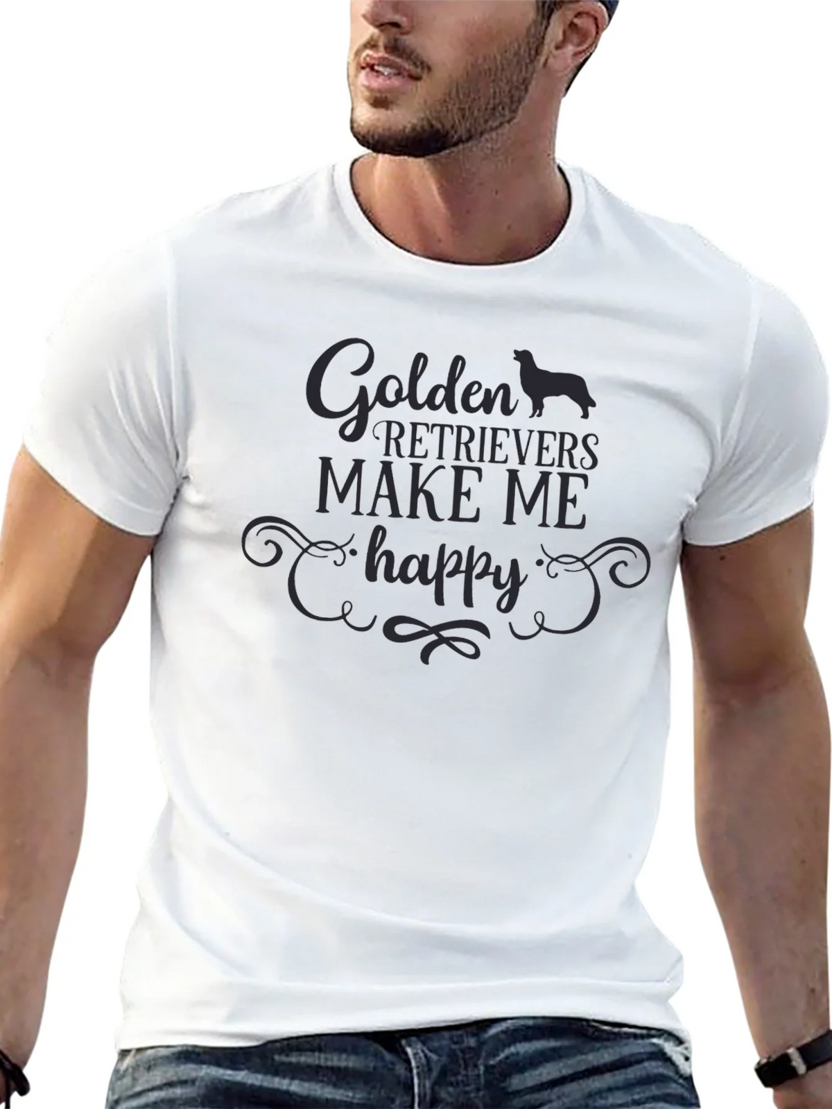 Golden Retrievers Make Me Happy T-Shirt product image 12