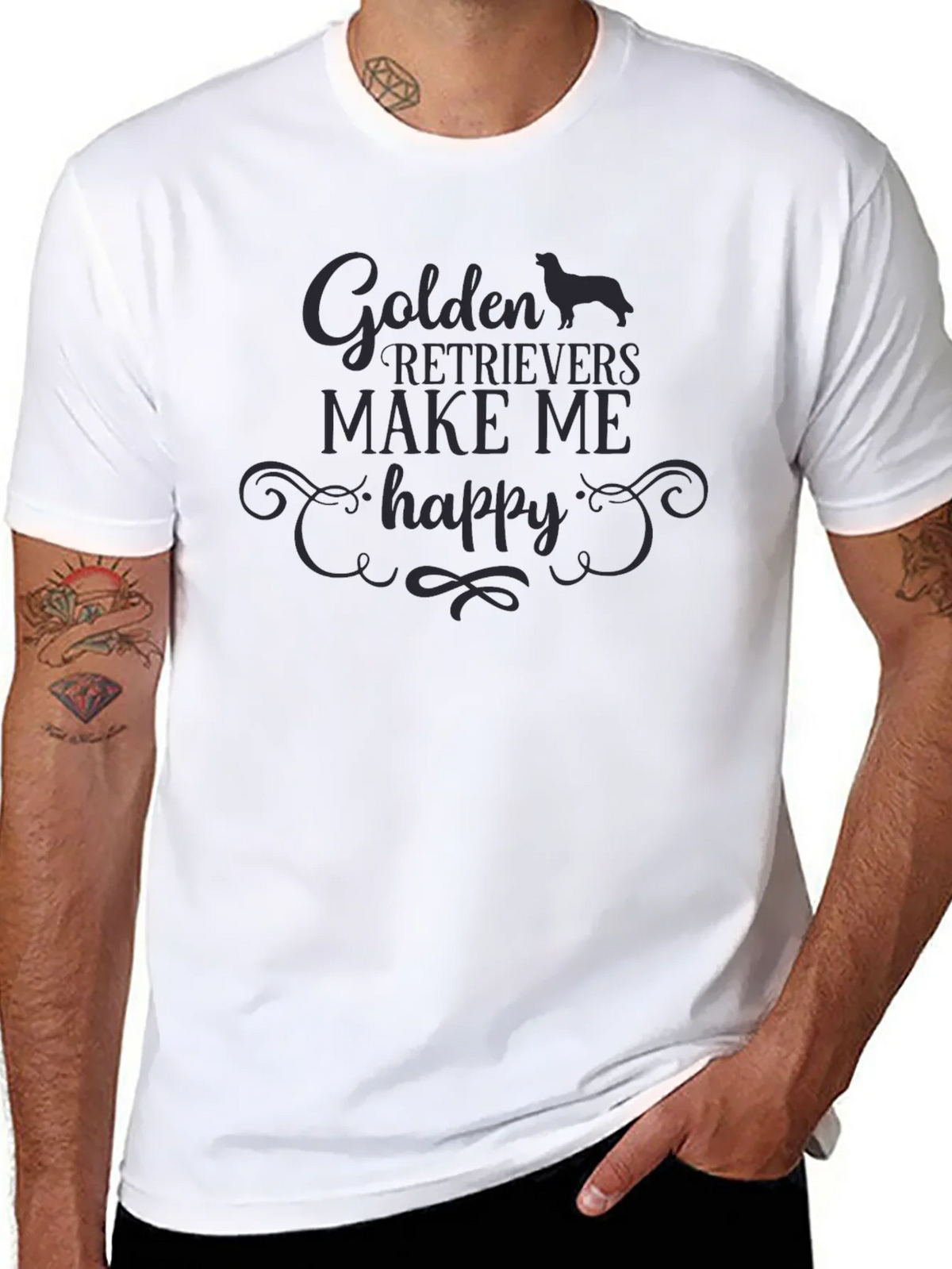 Golden Retrievers Make Me Happy T-Shirt product image 7