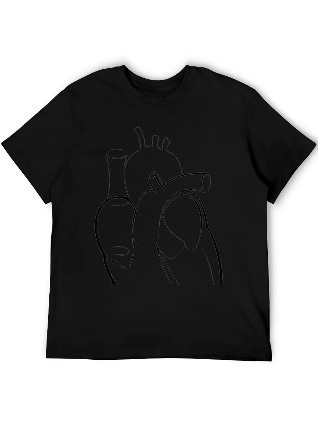 Anatomical Heart Line Art Graphic Tee - Black product image 5