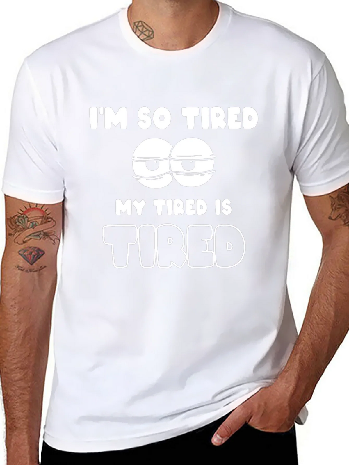 Im So Tired Graphic T-Shirt - Black Cotton Blend product image 7