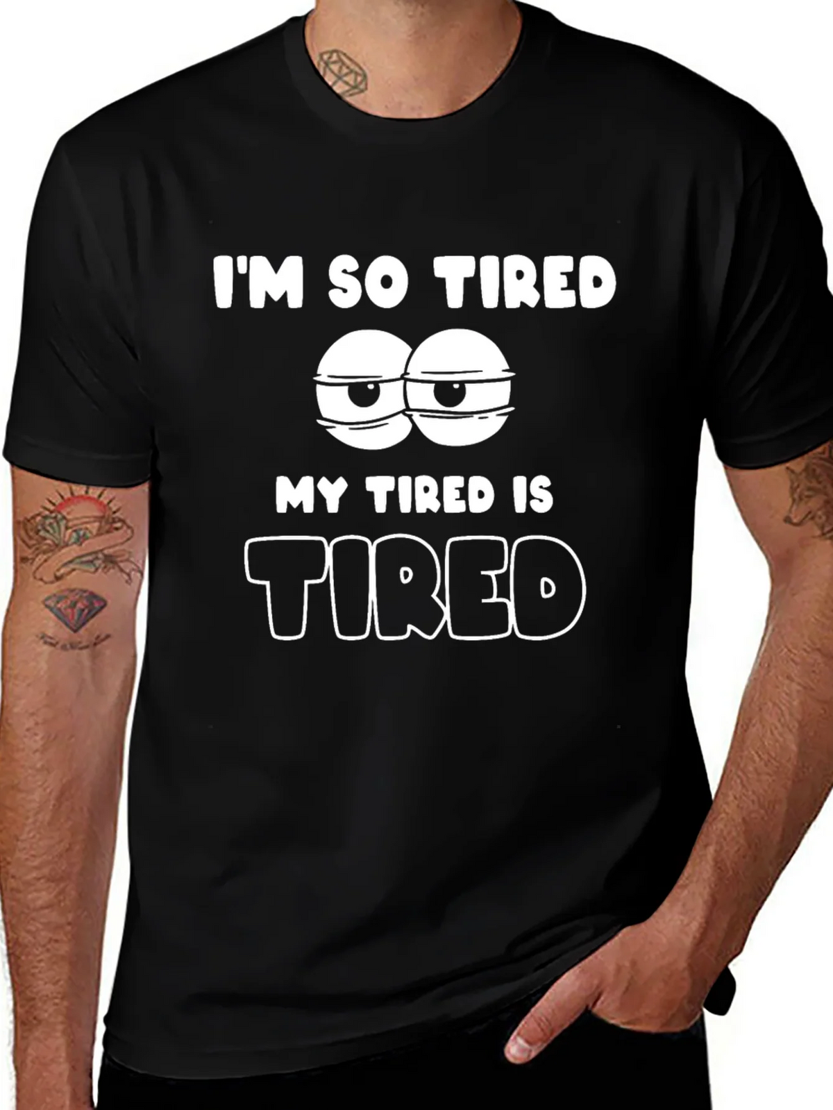 Im So Tired Graphic T-Shirt - Black Cotton Blend product image 1