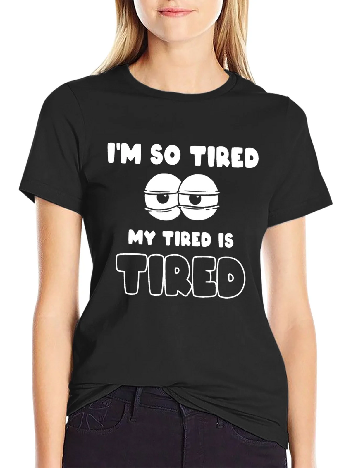 Im So Tired Graphic T-Shirt - Black Cotton Blend product image 2