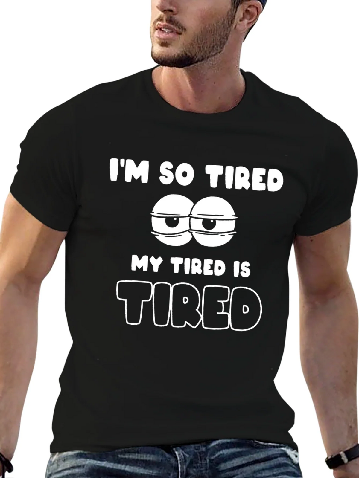 Im So Tired Graphic T-Shirt - Black Cotton Blend product image 6