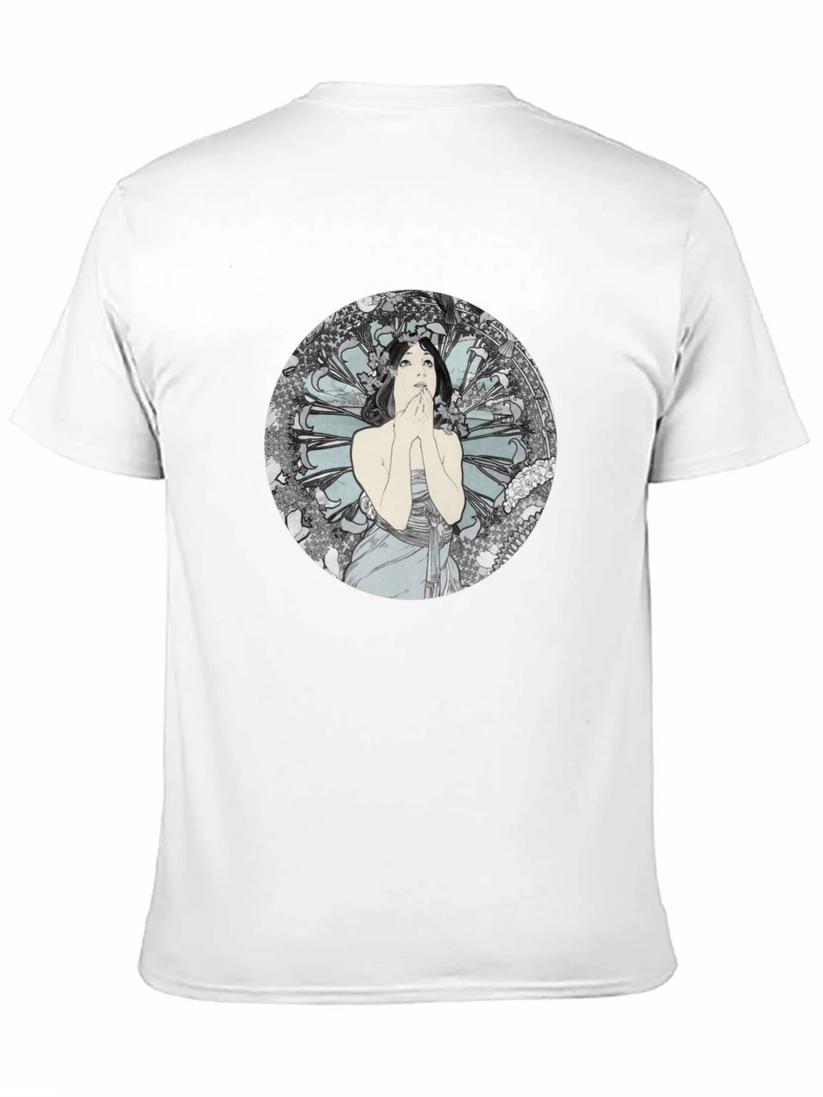 Art Nouveau Lady Graphic Black T-Shirt product image 4