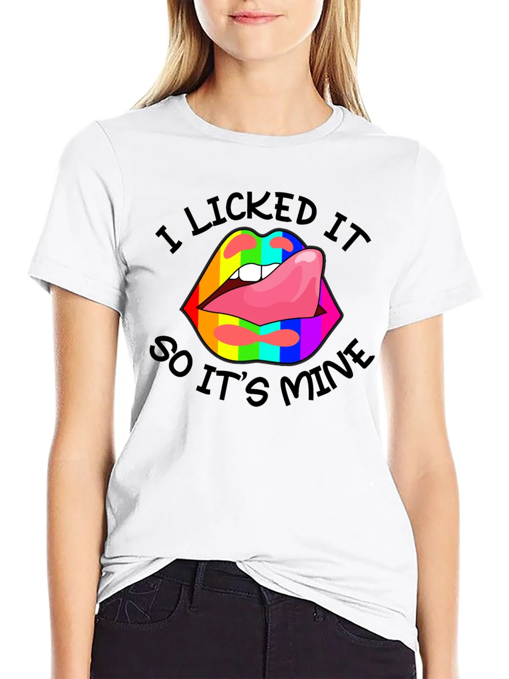 I Licked It Lips Graphic Tee product image 8