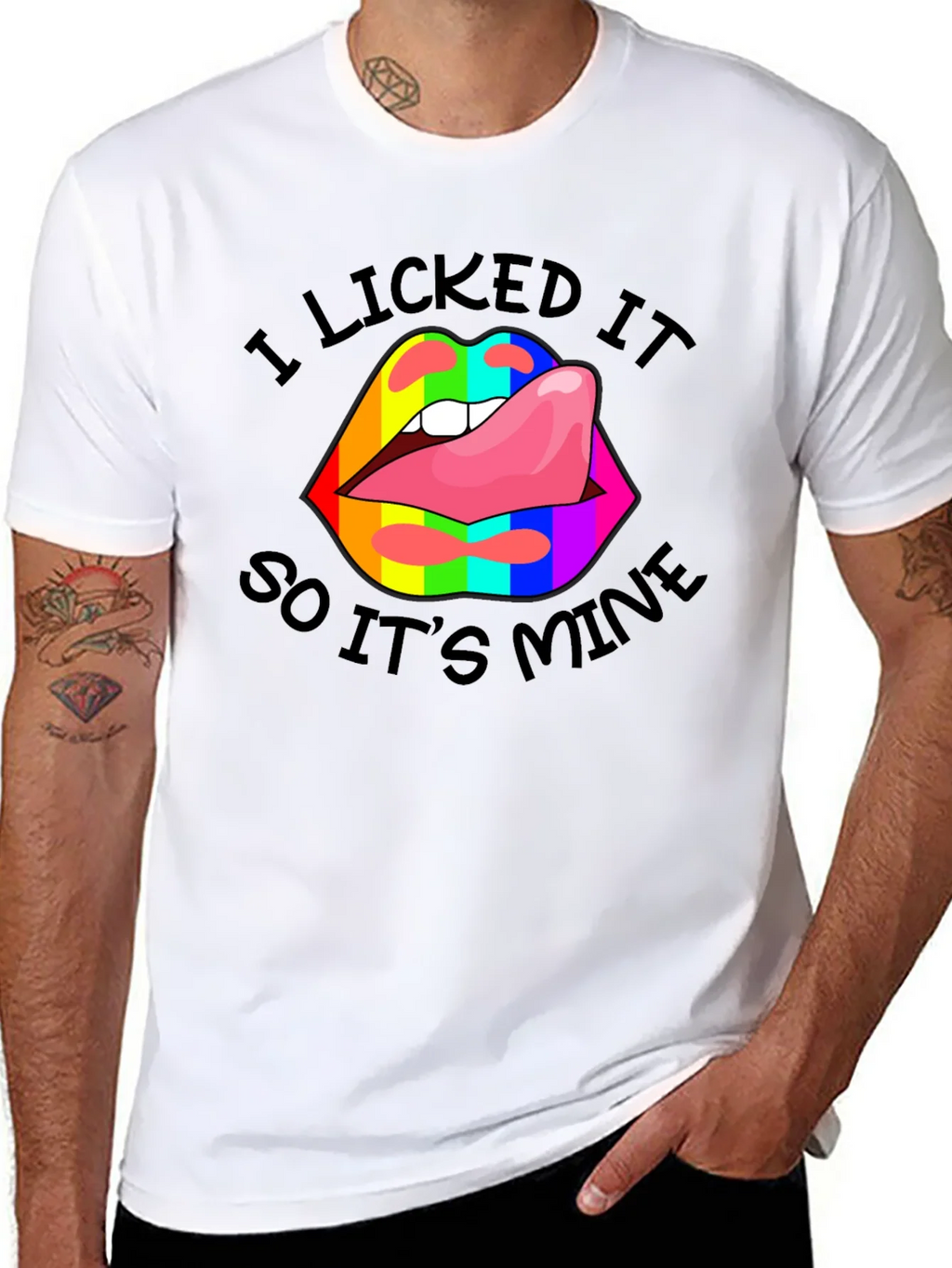 I Licked It Lips Graphic Tee product image 7