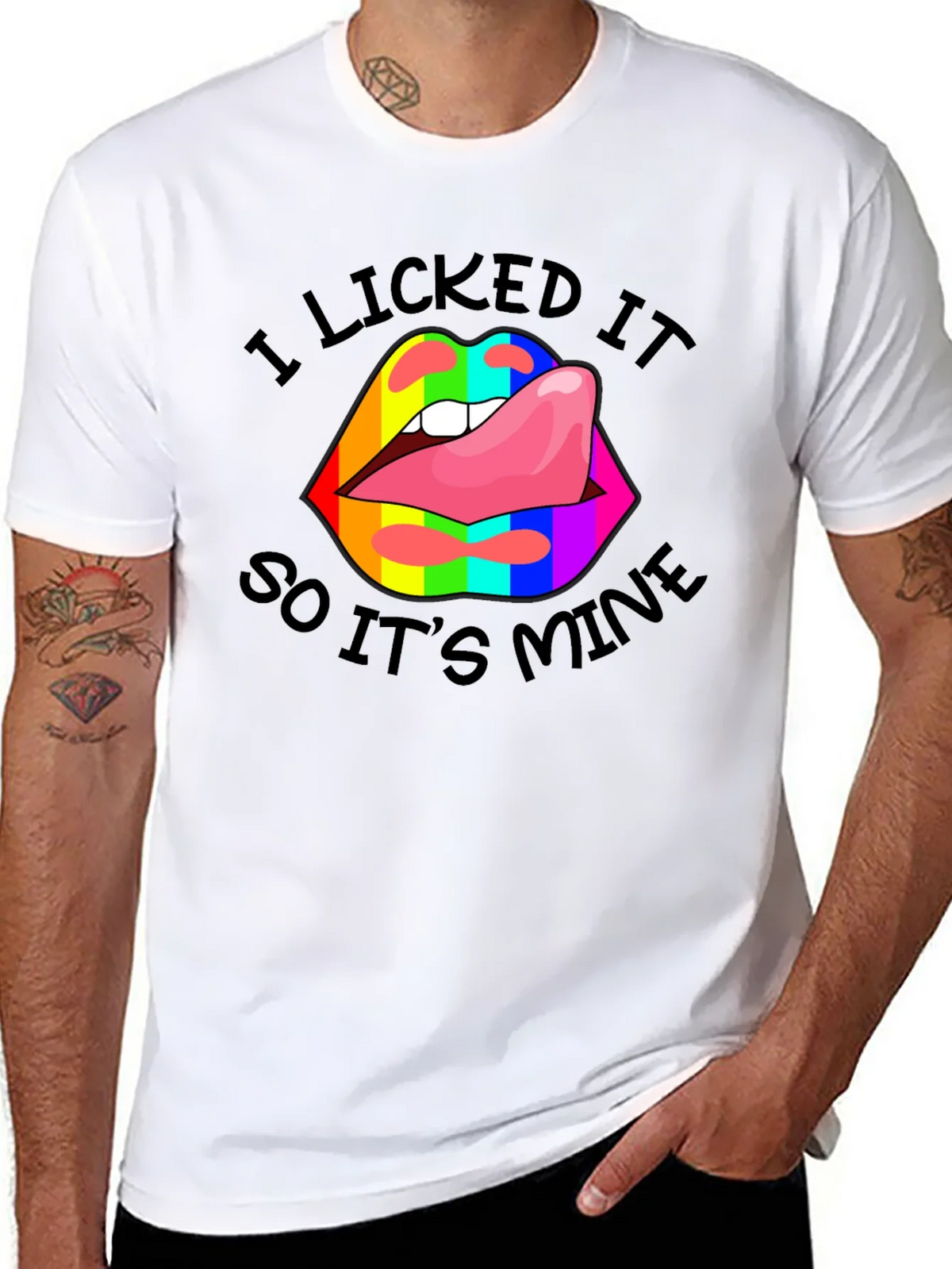I Licked It Lips Graphic Tee product image 7