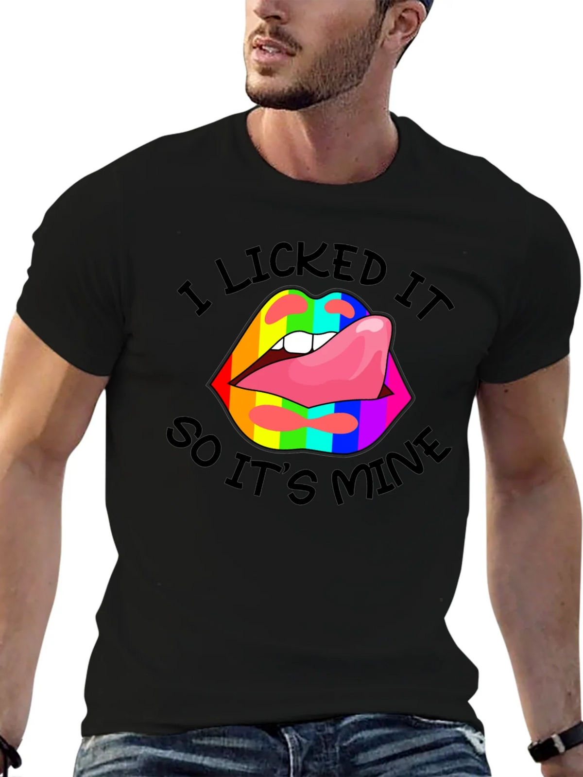 I Licked It Lips Graphic Tee product image 6