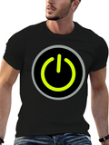 Power Button Graphic Tee - Black Cotton T-Shirt product image 1