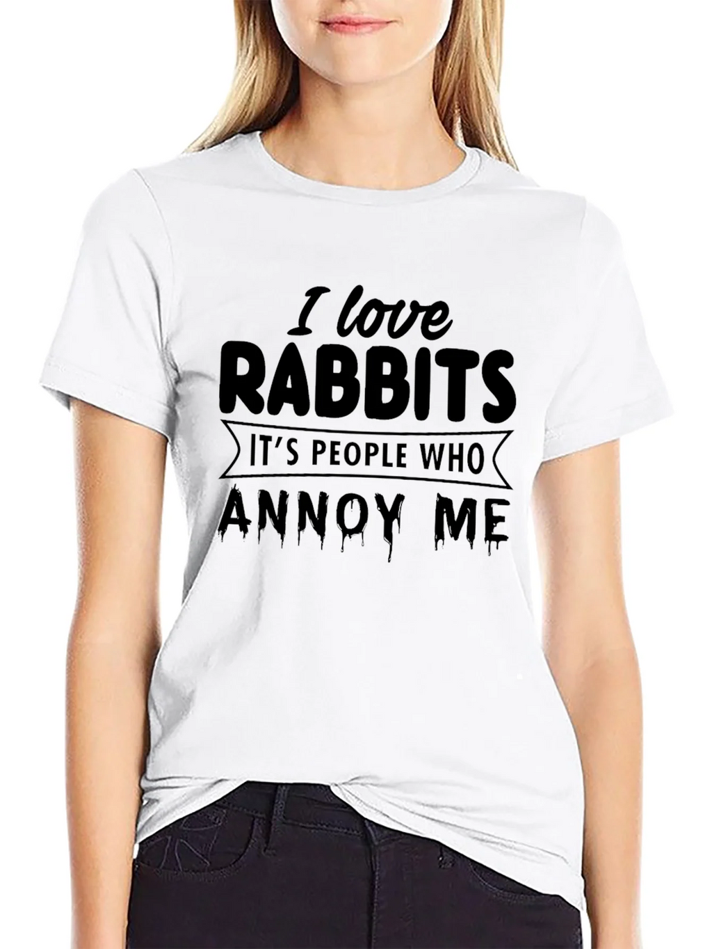 I Love Rabbits Funny Graphic T-Shirt product image 6