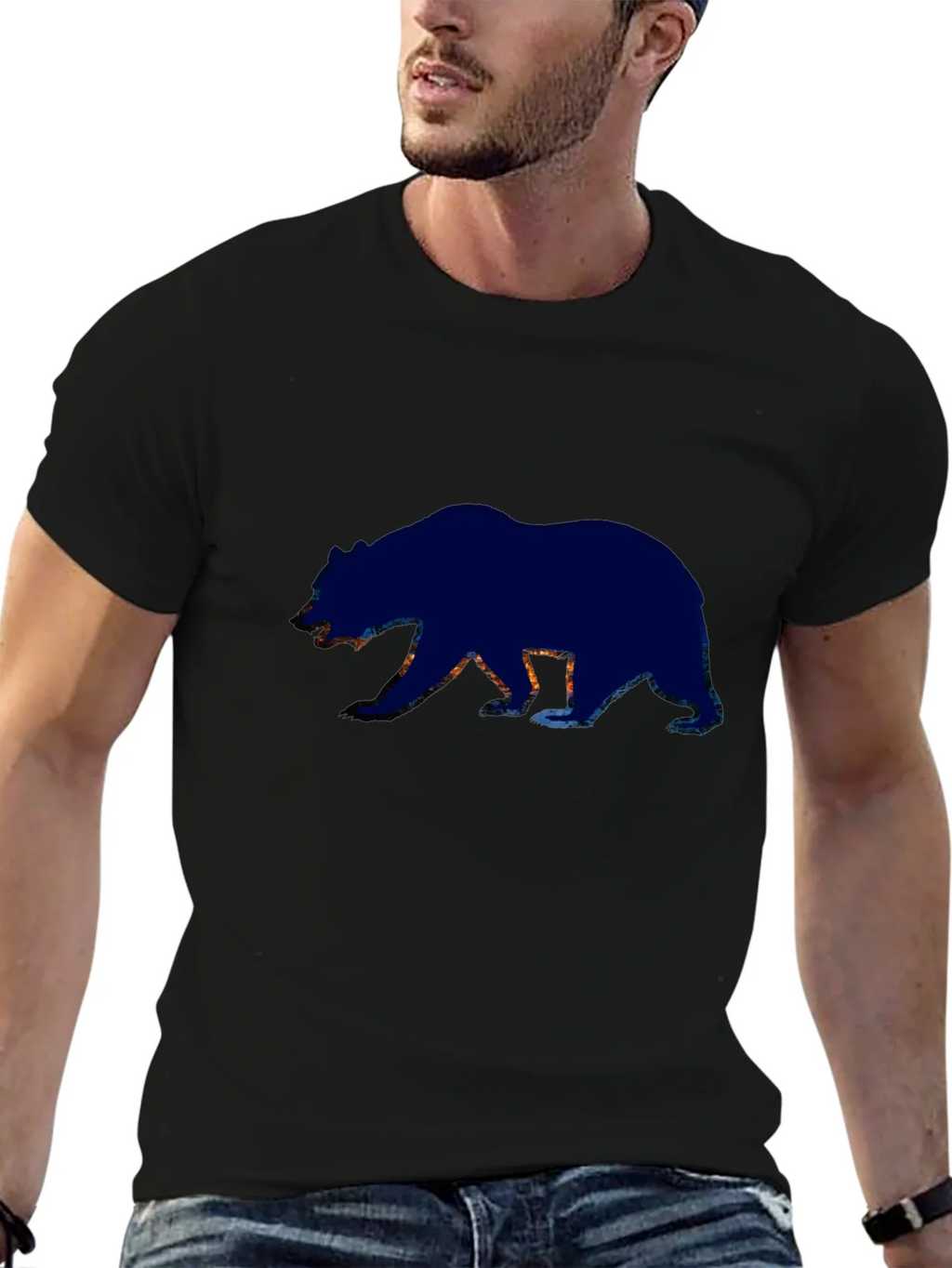 Bear Silhouette Graphic Tee - Black product image 6