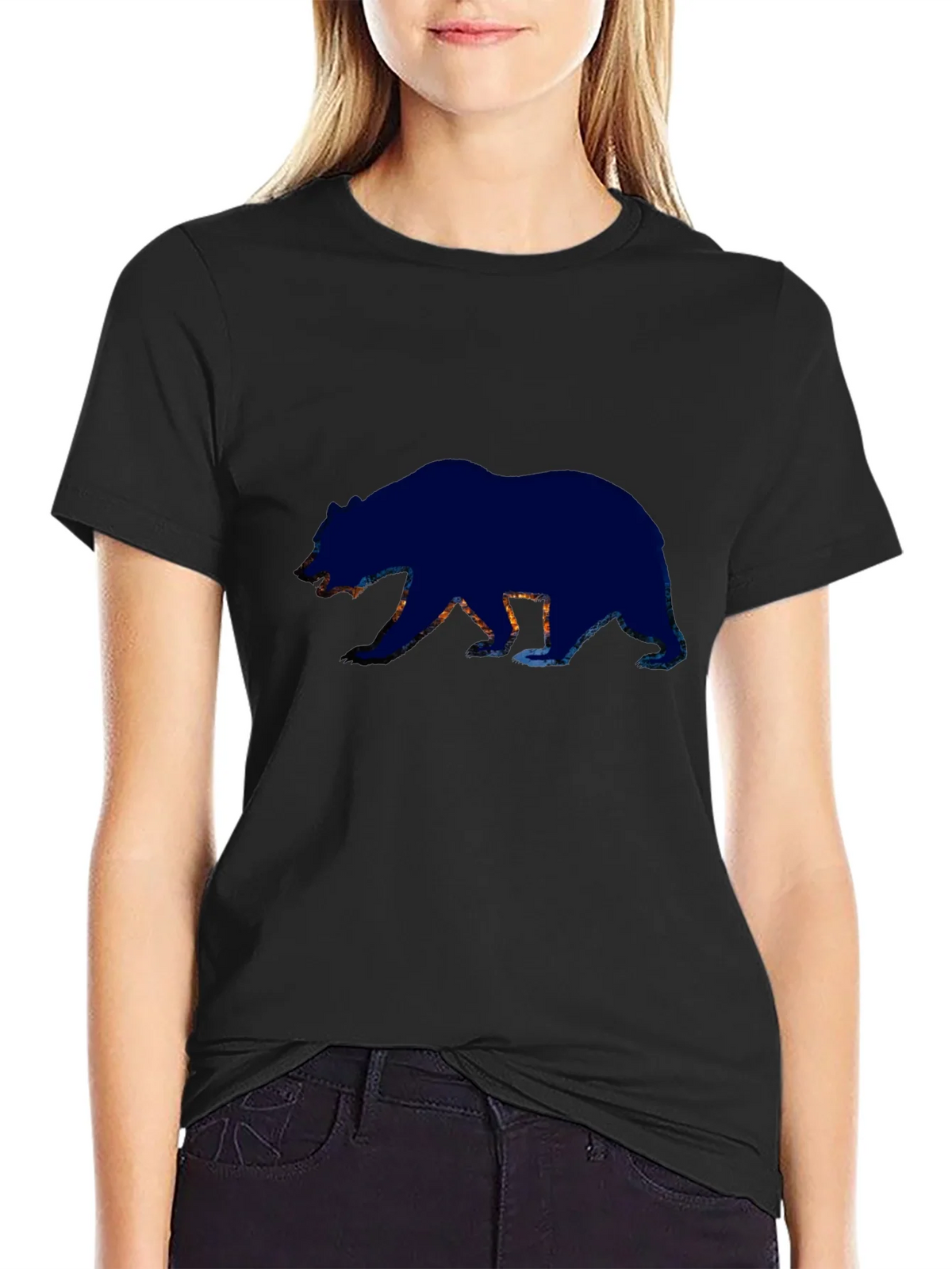Bear Silhouette Graphic Tee - Black product image 2