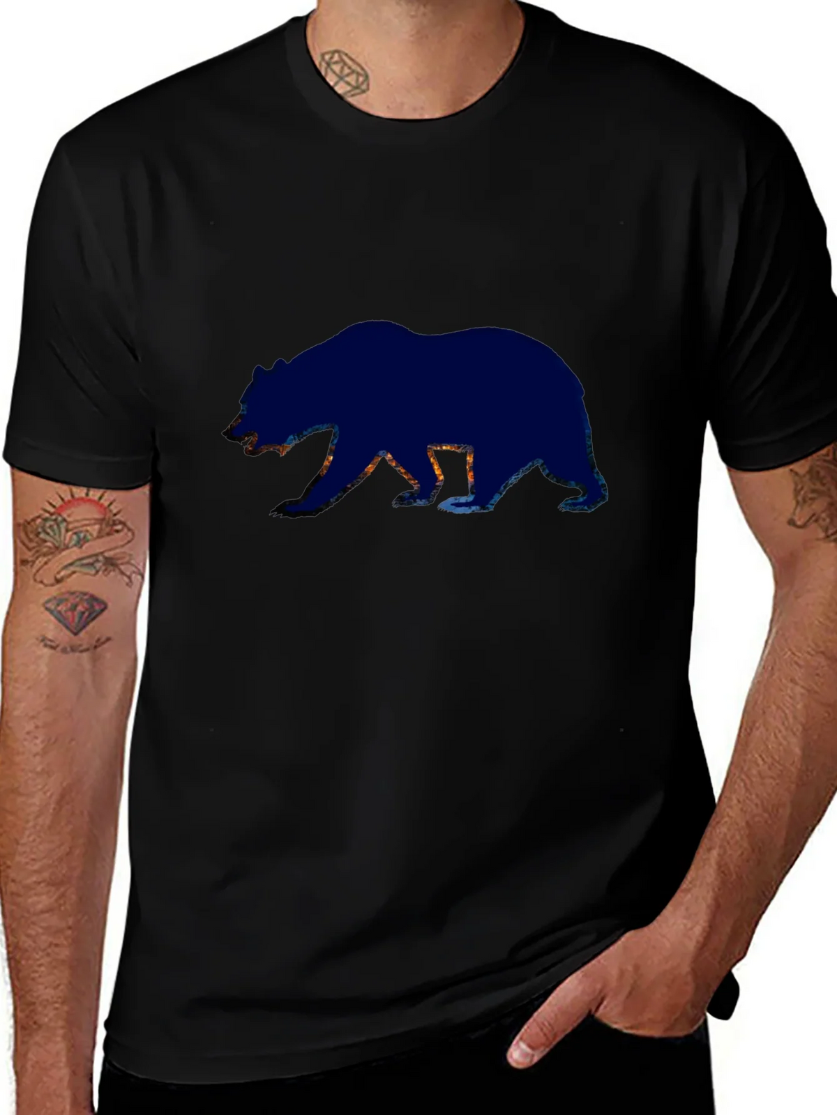 Bear Silhouette Graphic Tee - Black product image 1