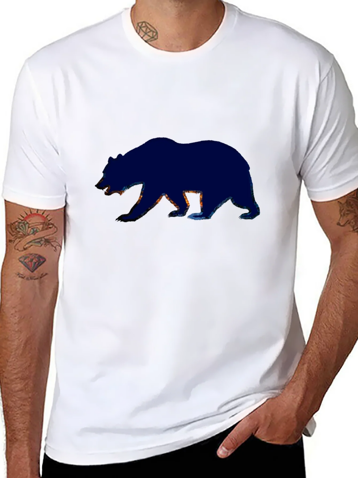 Bear Silhouette Graphic Tee - Black product image 7