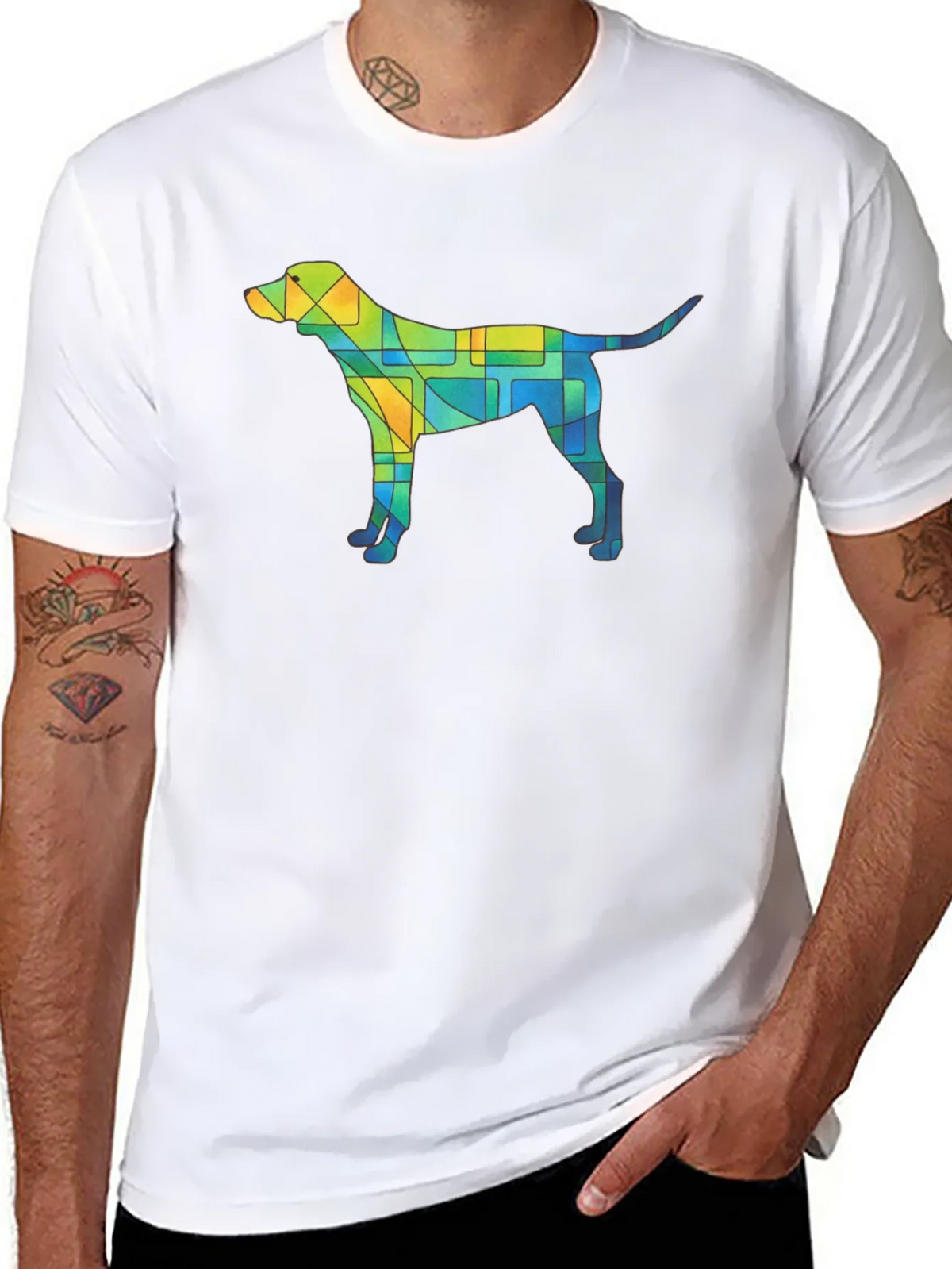 Abstract Dog T-Shirt - Unique Geometric Canine Design product image 7
