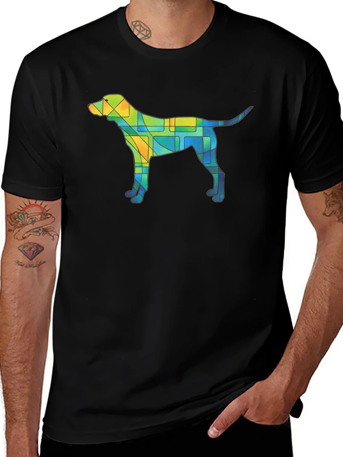 Abstract Dog T-Shirt - Unique Geometric Canine Design product image 1