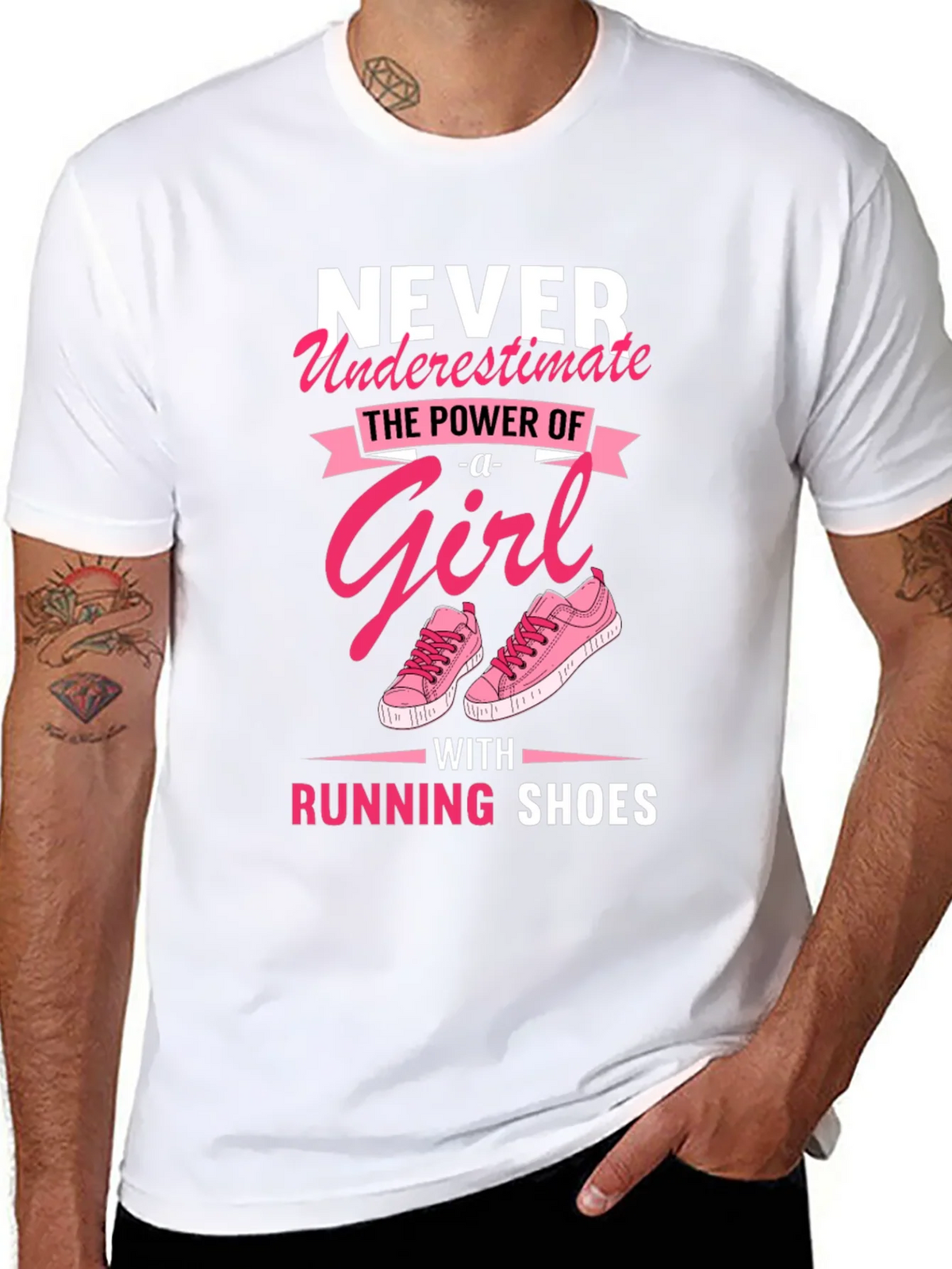 Never Underestimate Girl with Running Shoes T-Shirt