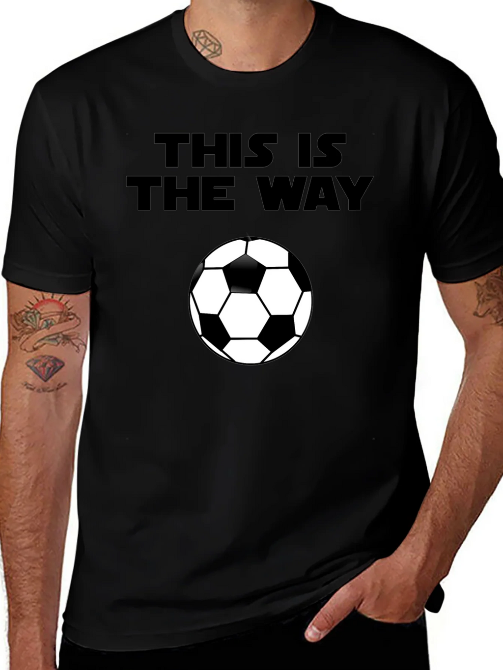 This is the Way Soccer Ball Black T-Shirt product image 1