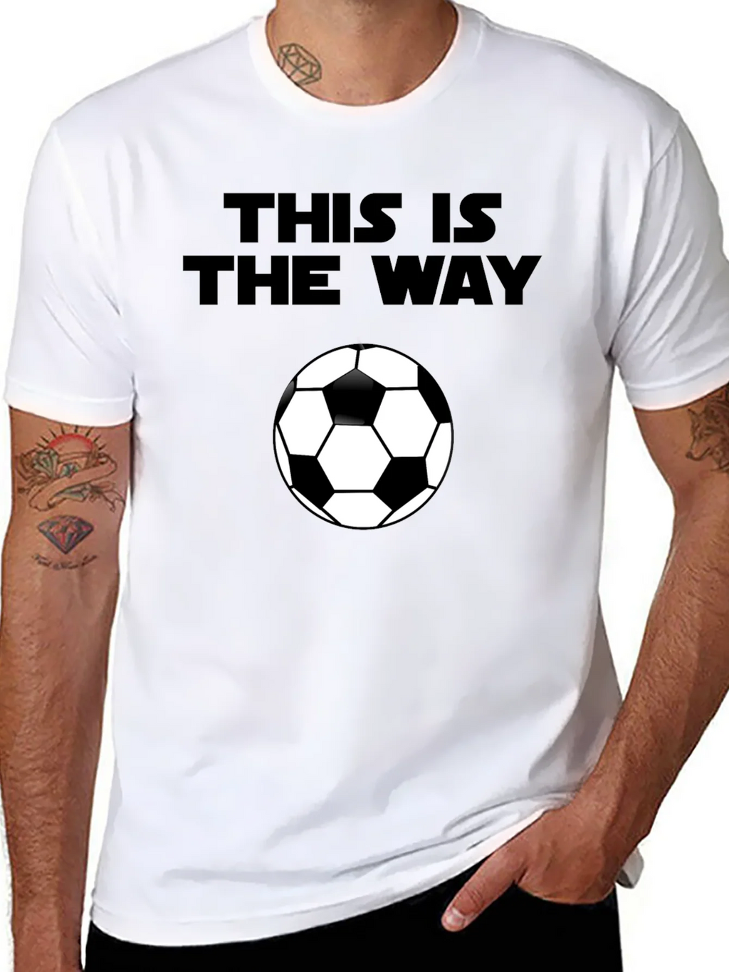 This is the Way Soccer Ball Black T-Shirt product image 7