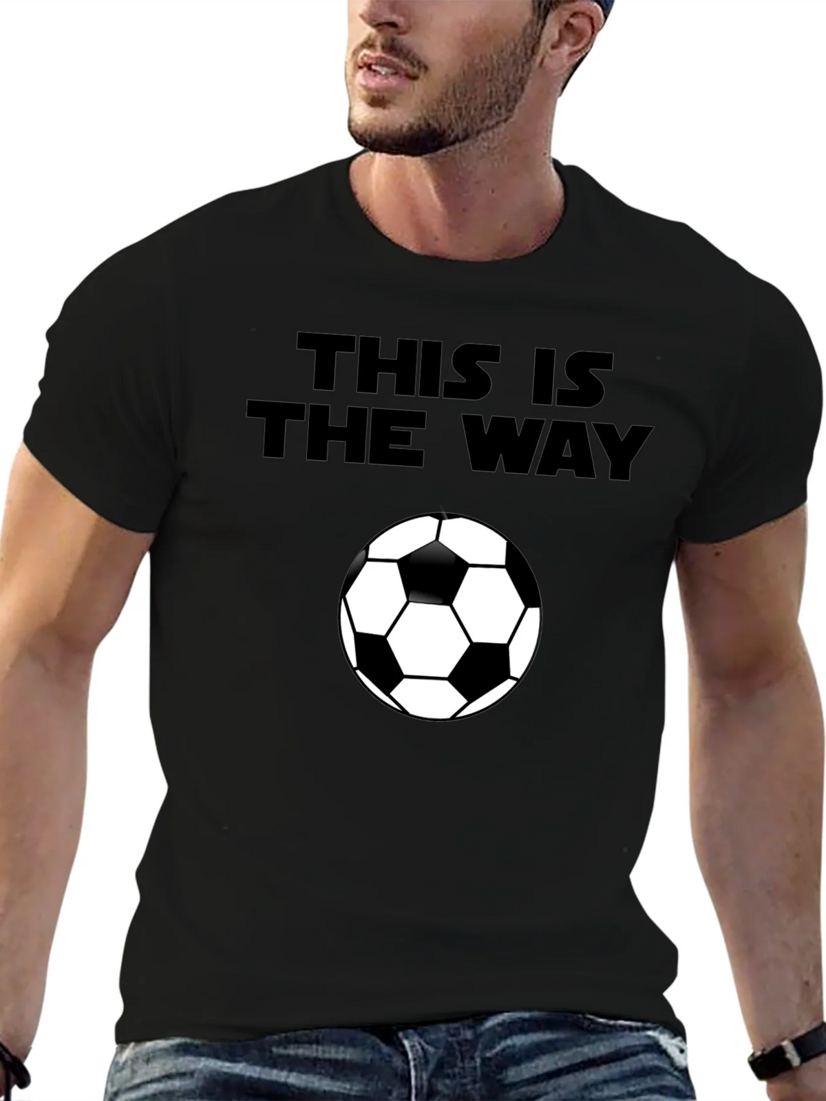 This is the Way Soccer Ball Black T-Shirt product image 6