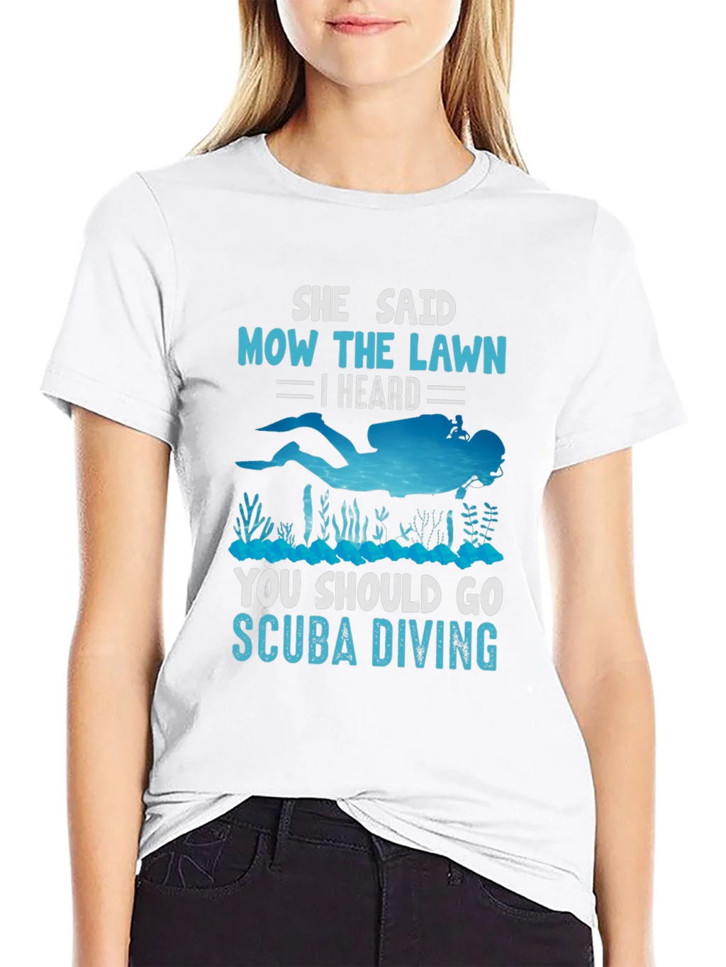 She Said Mow The Lawn Scuba Diving T-Shirt product image 8