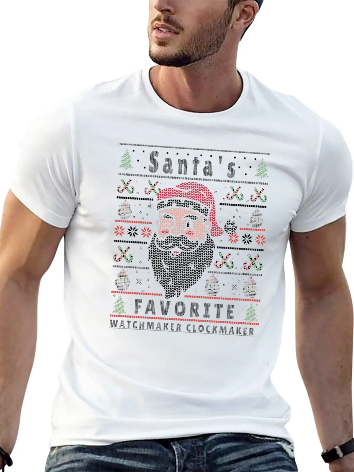 Santas Favorite Watchmaker Clockmaker T-Shirt product image 3