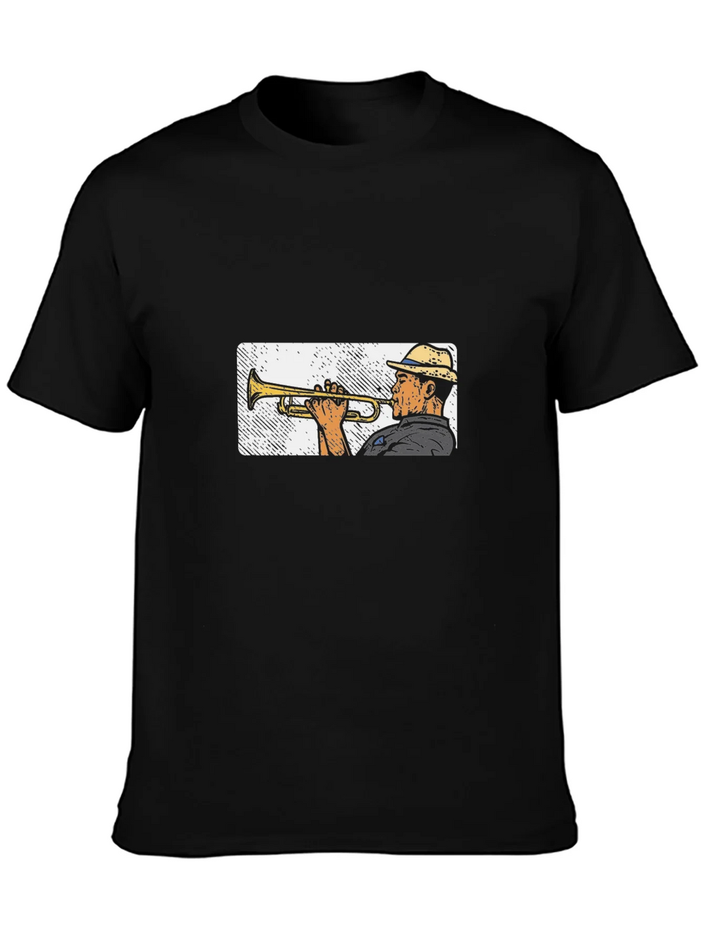 Cool Jazz Trumpet Graphic Black T-Shirt product image 3