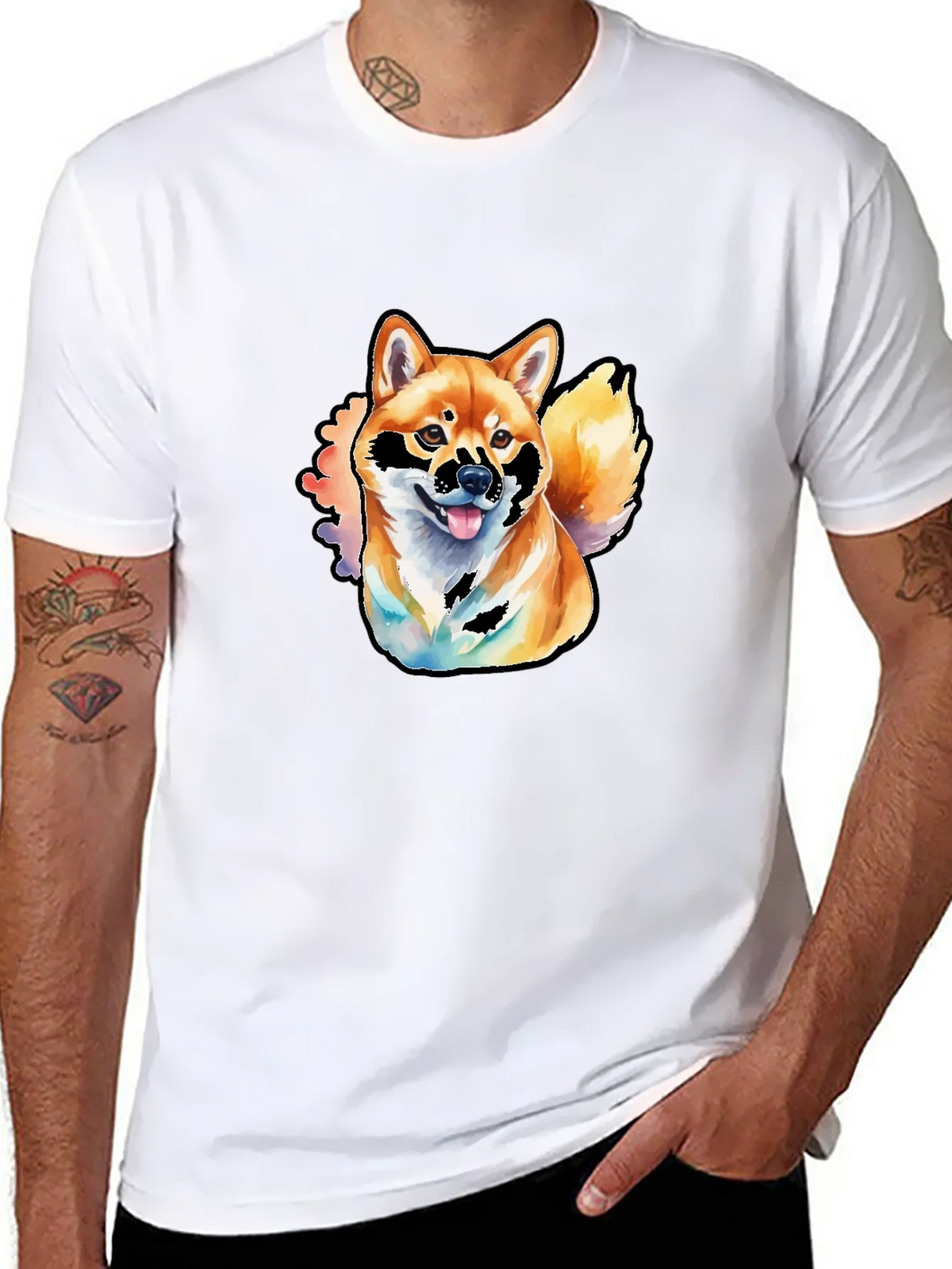 Shiba Inu Watercolor Graphic T-Shirt product image 6