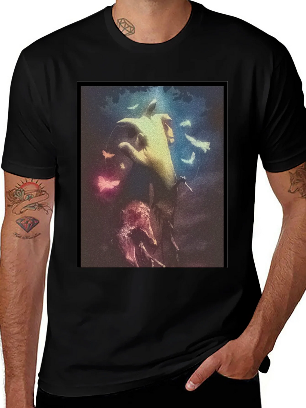 Artistic Hand Graphic Black T-Shirt product image 1