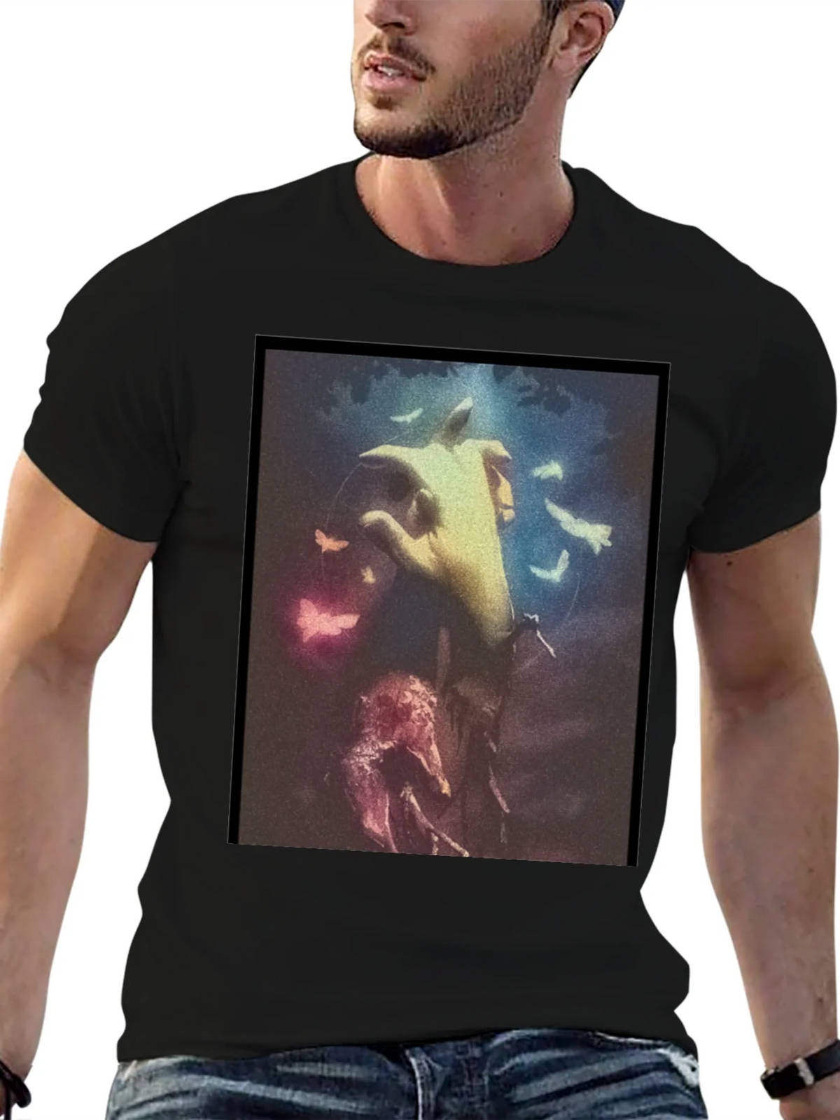 Artistic Hand Graphic Black T-Shirt product image 6