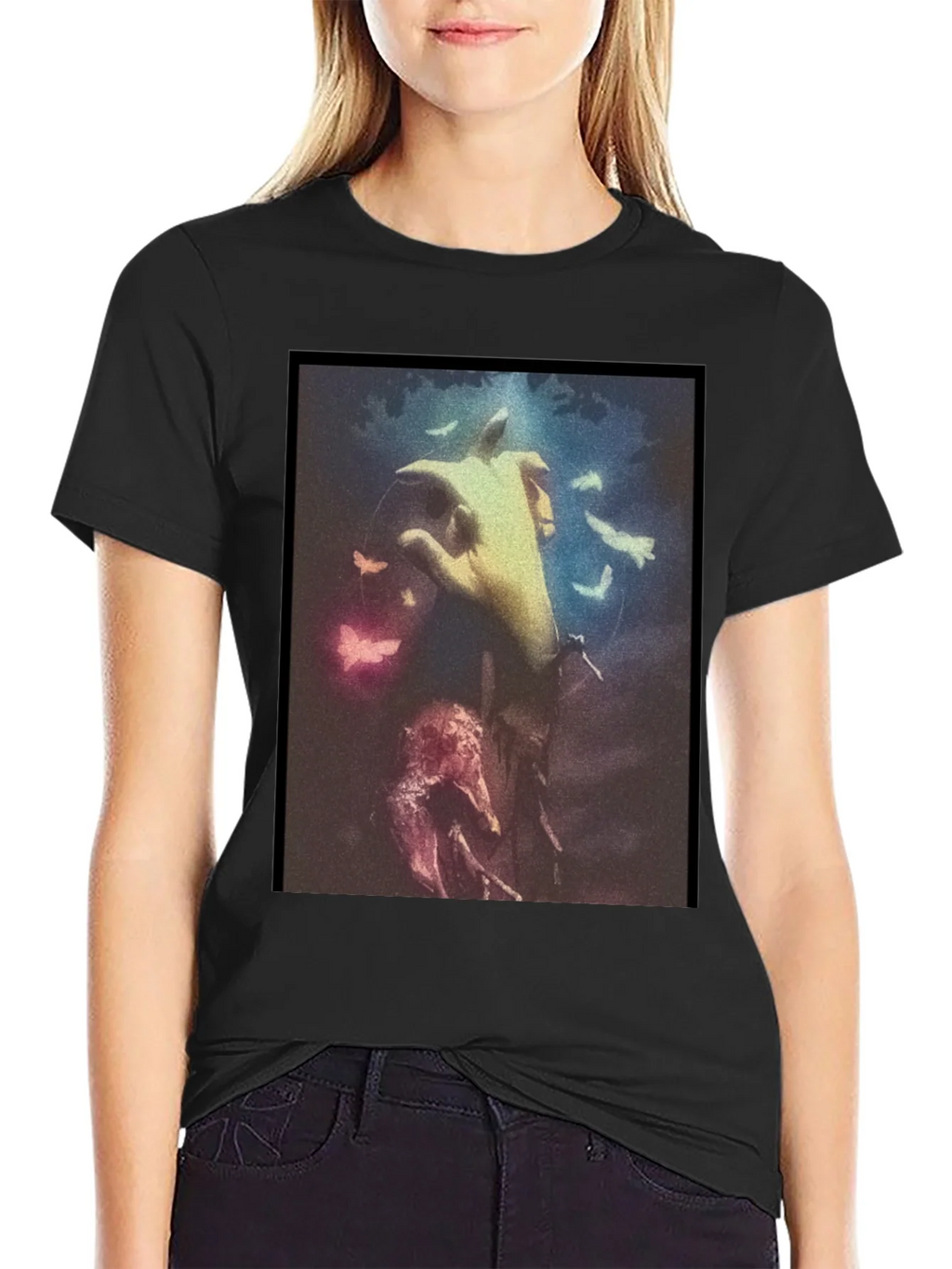 Artistic Hand Graphic Black T-Shirt product image 2