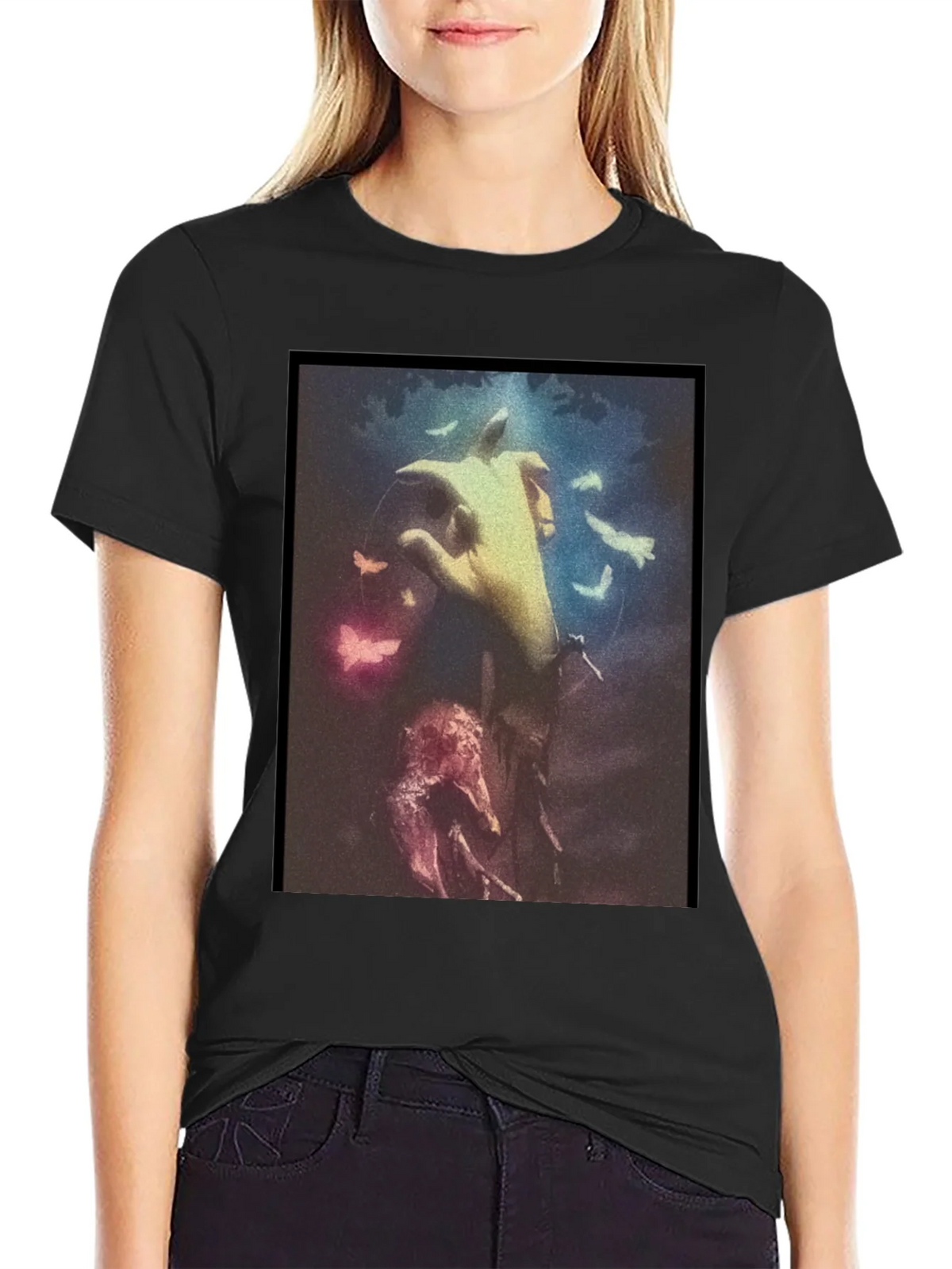 Artistic Hand Graphic Black T-Shirt product image 2