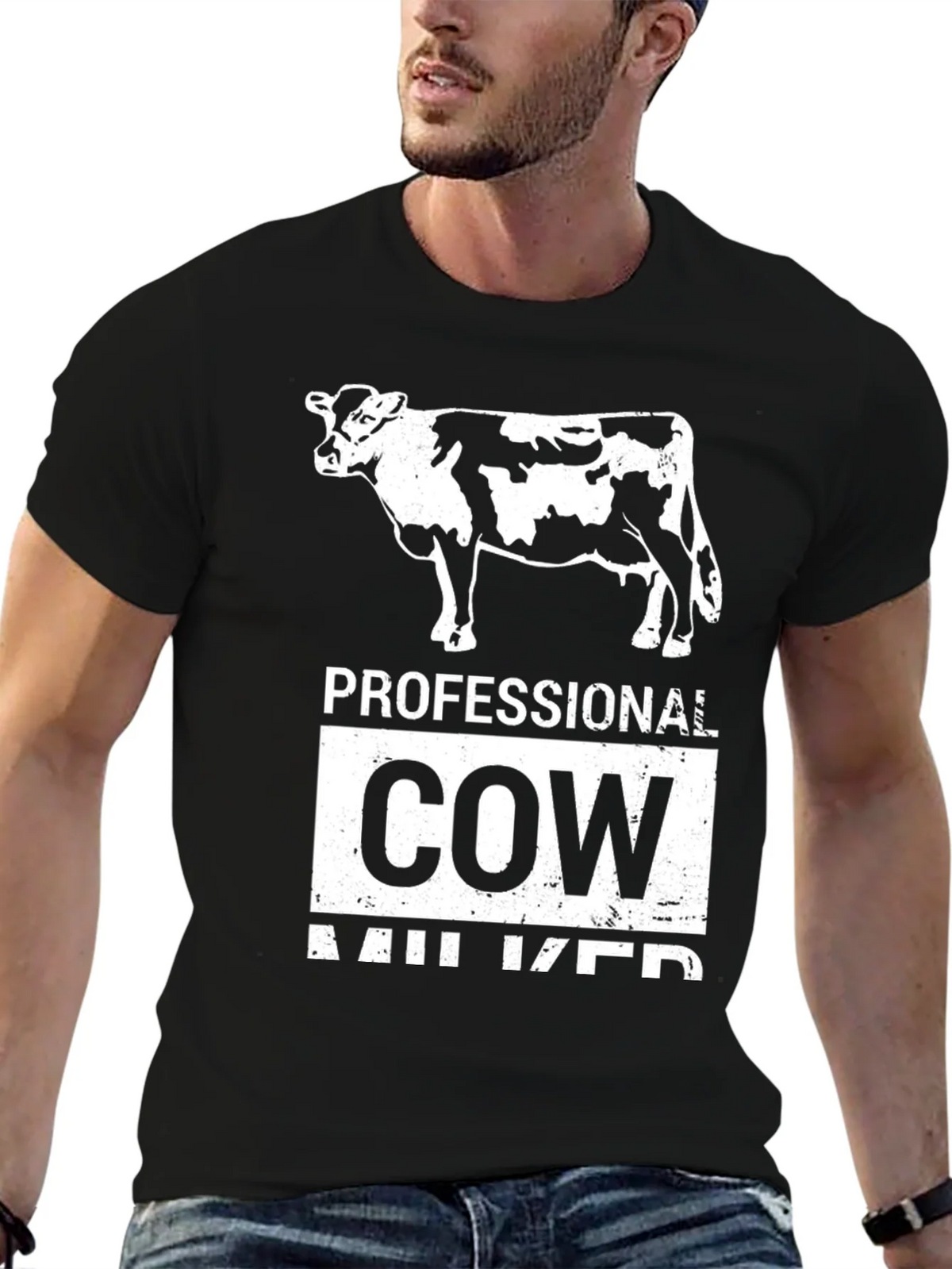 Professional Cow Milker Graphic T-Shirt product image 6