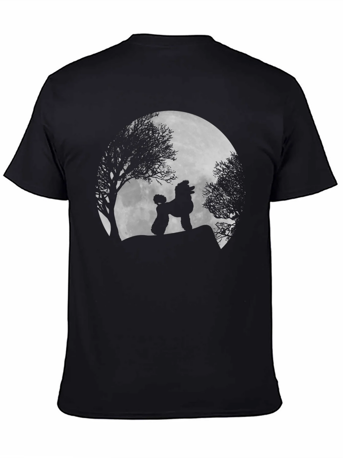 Poodle Moon Silhouette Black T-Shirt product image 4