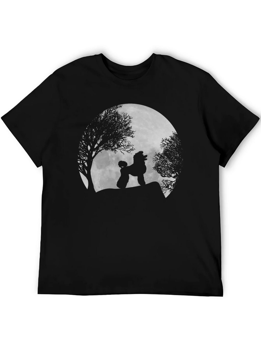 Poodle Moon Silhouette Black T-Shirt product image 5