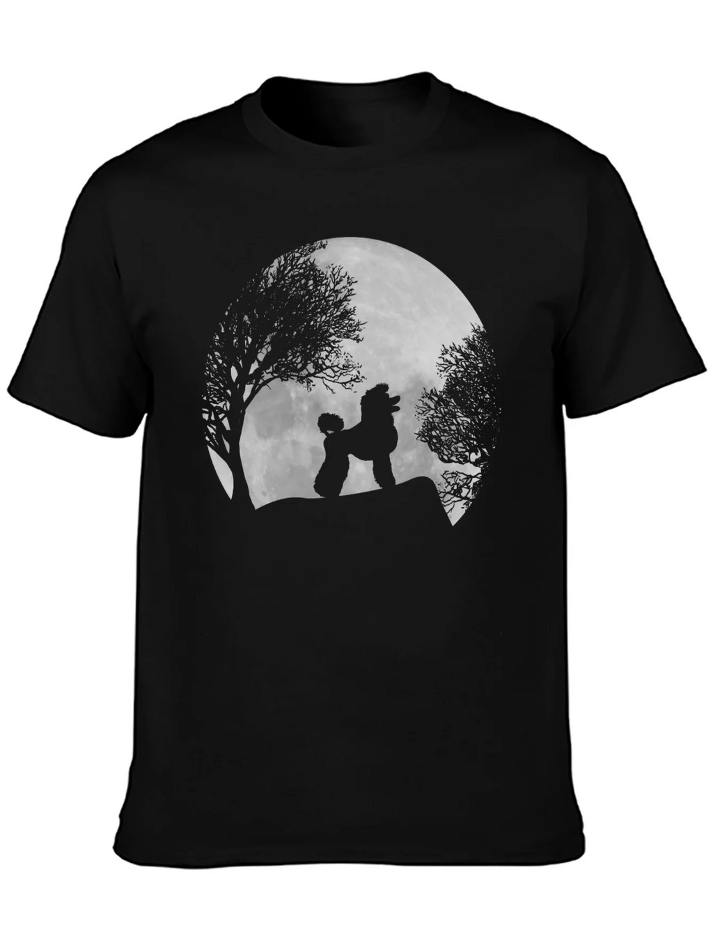 Poodle Moon Silhouette Black T-Shirt product image 3