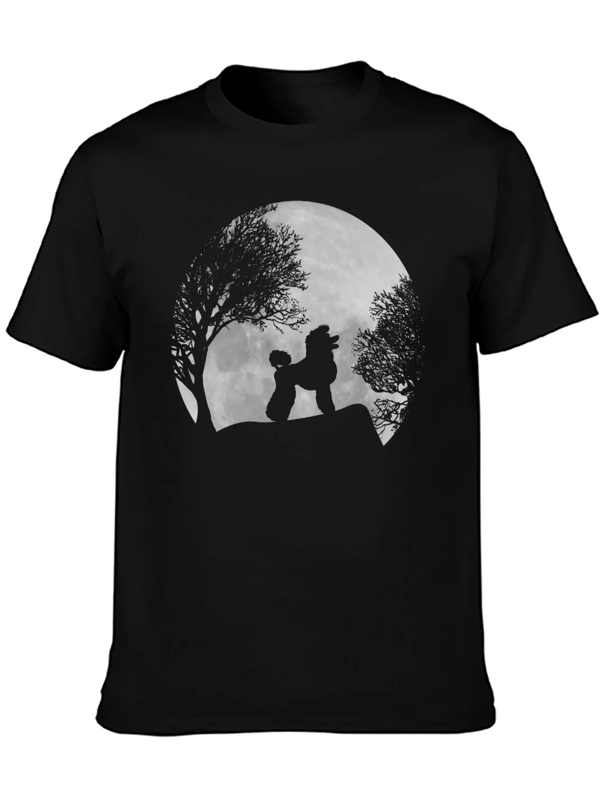 Poodle Moon Silhouette Black T-Shirt product image 3