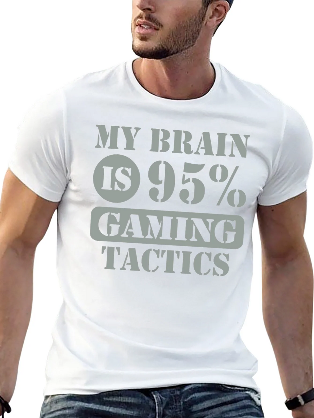 Gaming Tactics T-Shirt - My Brain is 95% product image 12